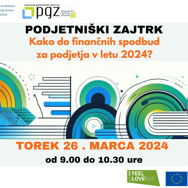 Pomurska gospodarska zbornica organizira Podjetniški zajtrk, 26.3.2024